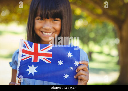 Cute little girl with australian flag Stock Photo