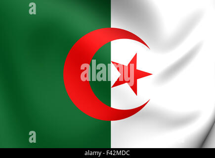 Flag of Algeria. Close Up. Stock Photo