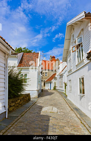 Street in old centre of Stavanger - Norway Stock Photo