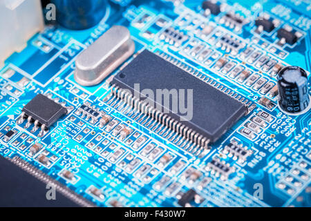 computer motherboard closeup Stock Photo