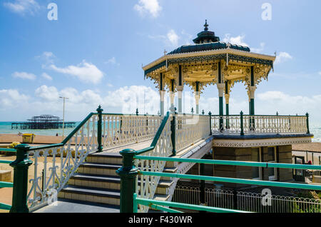 The Bandstand on the Brighton and Hove seafront in summer, East Sussex, England. Stock Photo