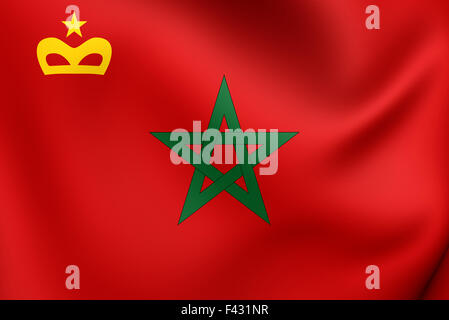 Civil Ensign of Morocco. Close Up. Stock Photo