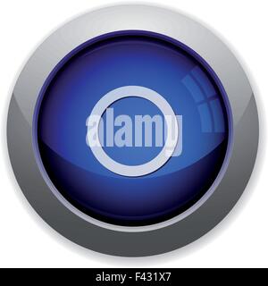 Blue glossy media record web button Stock Vector