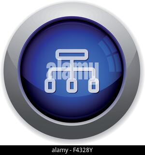 Blue glossy network web button Stock Vector