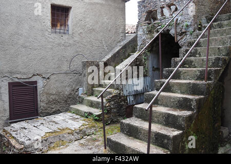 Rustic steps in an Italian village. Stock Photo