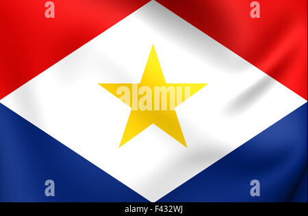 Flag of Saba. Close Up. Stock Photo