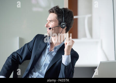 Salesman on phone call Stock Photo