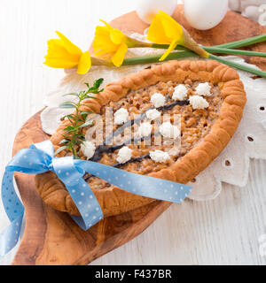 Polish Mazurek decorated for Easter Stock Photo