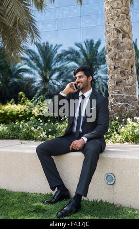 Arabic business man talking on the phone Stock Photo