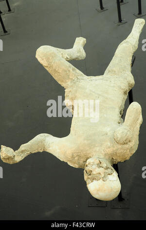 Cast of a Pompeii citizen, victim of the eruption of Mount Vesuvius in 79AD. Stock Photo