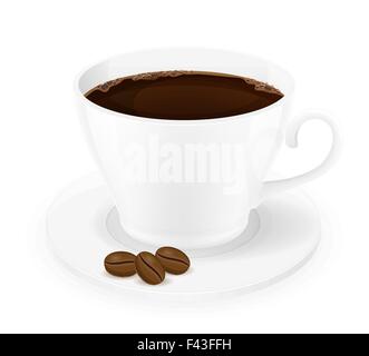 cup of coffee and grains vector illustration isolated on white background Stock Vector