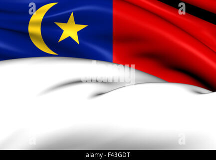 Flag of Malacca, Malaysia. Stock Photo