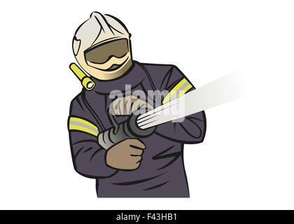 Illustration of a firefighter Stock Photo