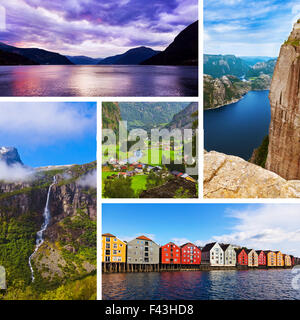 Collage of Norway travel images (my photos) Stock Photo