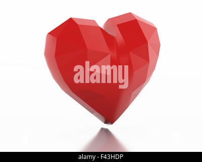 3d Low Poly heart. Love concept Stock Photo