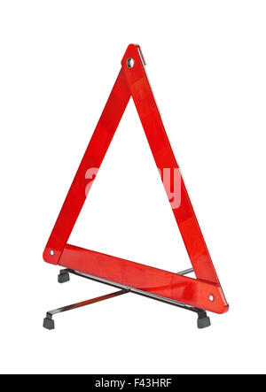 Warning car sign - red triangle Stock Photo