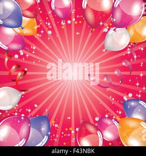 Pink balloons background Stock Vector