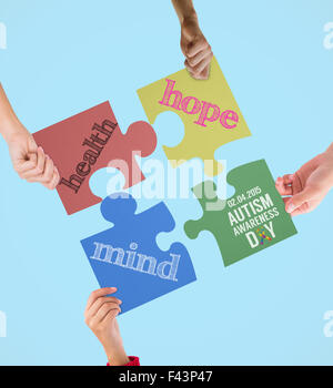 Composite image of autism awareness day Stock Photo