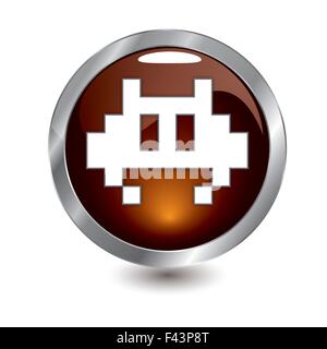 Orange retro icon Stock Vector