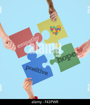 Composite image of autism awareness heart Stock Photo