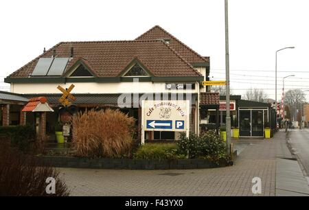 Cafe Joris bar & restaurant on the main street in the town of Nunspeet Central Holland Gelderland Netherlands NL 2014 Stock Photo