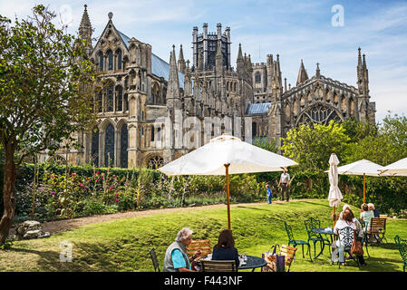 Ely Cathedral from the garden Stock Photo