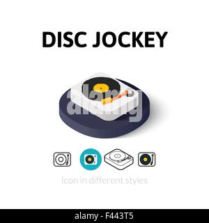Disc Jockey icon in different style Stock Vector