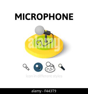 Microphone icon in different style Stock Vector