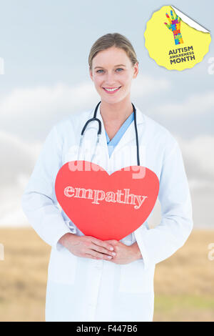 Empathy against bright brown landscape Stock Photo