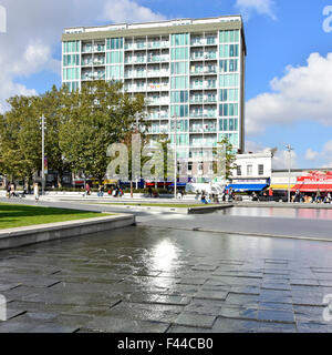 Water feature in Woolwich Town Centre Square General Gordon Place in the London Borough of Greenwich England UK Stock Photo