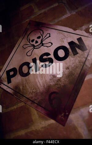 Poison warning sign dirty Stock Photo