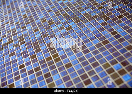 Blue and black tile wall Stock Photo