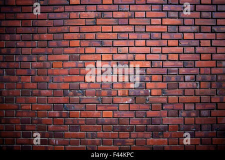Red brick wall straight on Stock Photo