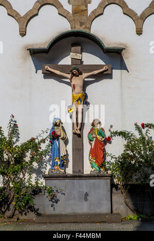 Old town of Boppard in the Rheingau, the UNESCO World Heritage Upper Middle Rhine Valley, Basilica of St. Severus Stock Photo