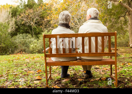 Senior couple in the park Stock Photo