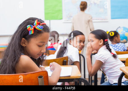 Naughty pupils in class Stock Photo