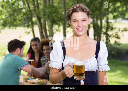 Pretty oktoberfest girl smiling at camera Stock Photo