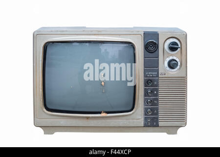 old black and white television Stock Photo