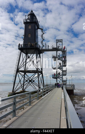 Lighthouse Oberewersand Stock Photo