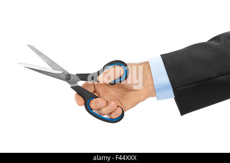 Scissors in hand Stock Photo