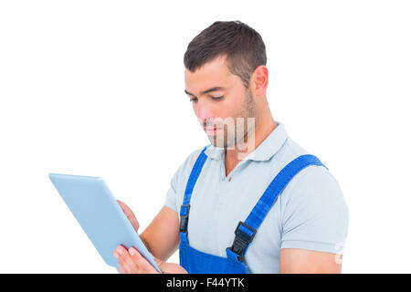 Male carpenter using digital tablet Stock Photo