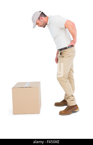 Delivery man suffering from backache Stock Photo