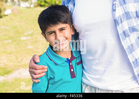 Father and son in the countryside Stock Photo