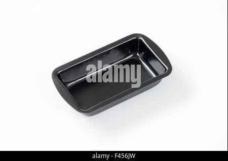 black baking tin on white background Stock Photo
