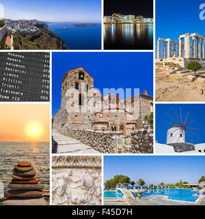 Collage of Greece travel images Stock Photo