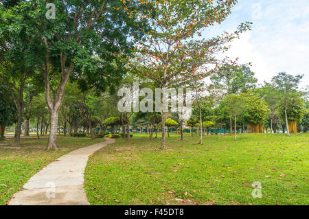 jogging track at green garden Stock Photo