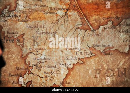 Old vintage retro ancient map Stock Photo