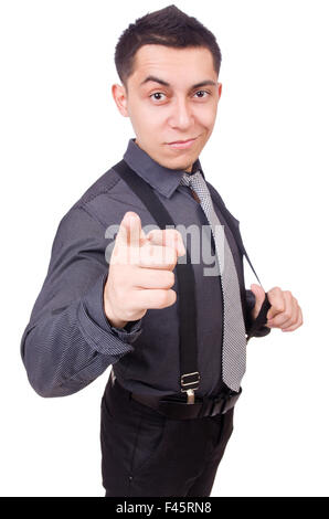 A young man wearing suit isolated on white Stock Photo