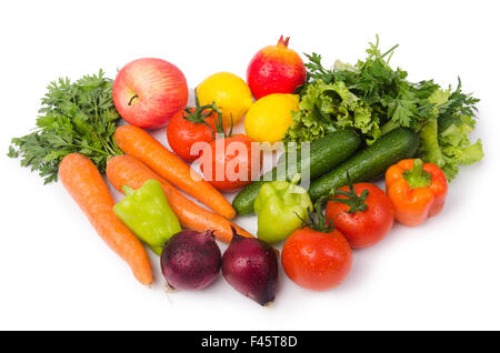 Assorted vegetables isolated on the white Stock Photo