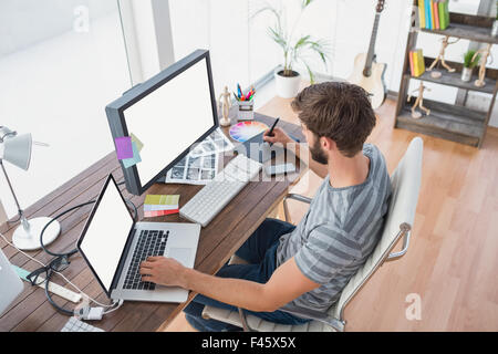 Graphic designer using a graphics tablet Stock Photo